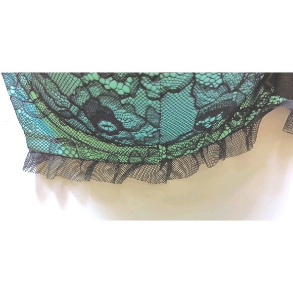 Ann Summ Bra Size 36D US UK Push Up Blue Black Lace Ruffled Bows Removable Pads - Picture 7 of 8